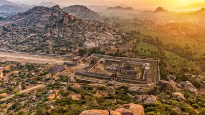 Bing wallpaper June 16, 2023. Aerial View of Achyutaraya temple, Hampi, India (© ImagesofIndia/Shutterstock)