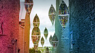 Bing wallpaper July 1, 2021. 'Passage migratoire' ('Migratory Passage'), an art installation by Giorgia Volpe in Old Québec City, Québec, Canada (© Lucbouch/Getty Images)