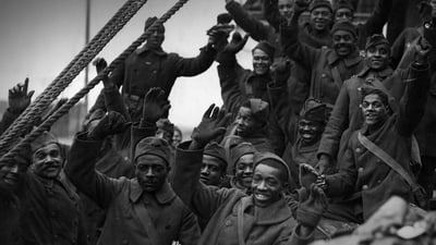 Bing wallpaper February 1, 2022. The 369th Infantry returns to New York City, 1919 (© Science History Images/Alamy)