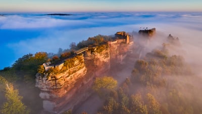 Bing wallpaper October 31, 2023. Haut-Barr Castle, Alsace, France (© Andrea Pistolesi/Getty Images)