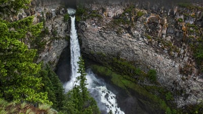 Bing wallpaper August 3, 2023. Helmcken waterfall in Wells Gray Provincial Park, British Columbia, Canada (© Laurens Verhoeven/iStock/Getty Images)