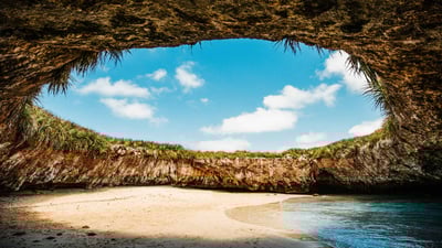 Bing wallpaper May 30, 2023. Playa del Amor in the Marietas Islands, off the coast of Puerto Vallarta, Mexico (© ferrantraite/Getty Images)