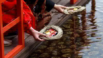 Bing wallpaper March 2, 2024. 下鴨神社の流し雛, 京都 (© masahiro Makino/Getty Images)