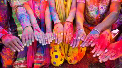 Bing wallpaper March 13, 2025. Holi celebration in Jaipur, India (© powerofforever/Getty Images)