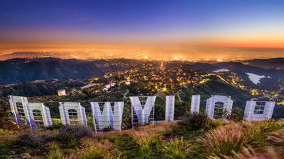 Bing wallpaper February 9, 2020. The Hollywood sign overlooking Los Angeles, California, USA (© Sean Pavone/Shutterstock)