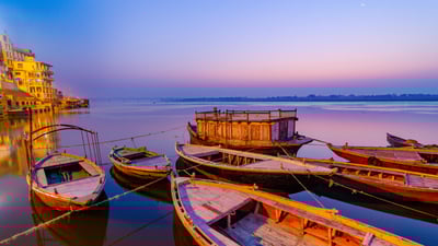 Bing wallpaper February 29, 2024. The holy city of Varanasi, India (© Jesse Rockwell/Shutterstock)