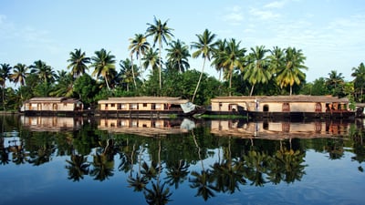 Bing wallpaper September 3, 2021. Houseboats in the backwaters in Alappuzha, Kerala, India (© Martin Harvey/The Image Bank/Getty Images)