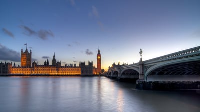 Bing wallpaper April 7, 2023. House of Parliament on the Thames, London, UK (© the Trinity/Getty Images)