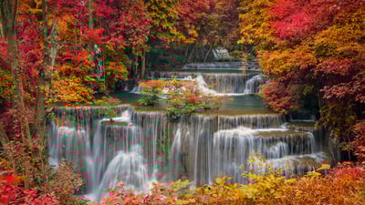 Bing wallpaper October 7, 2021. Huay Mae Khamin Waterfall in Khuean Srinagarindra National Park, Thailand (© Casper1774Studio/Getty Images)