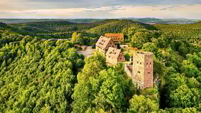 Bing wallpaper April 26, 2022. Château de Hunebourg, Bas-Rhin, Alsace, France (© Leonid Andronov/Alamy)