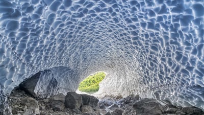 Bing wallpaper January 15, 2024. The Eiskapelle (Ice Chapel) at the foot of Watzmann mountain, Bavaria, Germany (© Christian Bäck/eStock Photo)