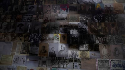 Bing wallpaper March 1, 2021. A section of a large mosaic of Ida B. Wells displayed at Union Station in Washington, DC, in August 2020 (© Manuel Balce Ceneta/AP Photo)