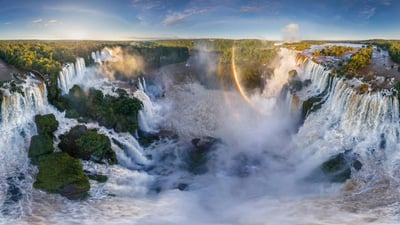 Bing wallpaper September 9, 2024. Iguazu Falls at the border of Argentina and Brazil (© AirPano LLC/Amazing Aerial Agency)