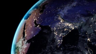 Bing wallpaper July 10, 2019. Earth at night (© NASA)