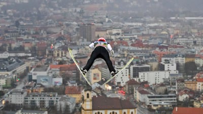Bing wallpaper December 29, 2019. German ski jumper Markus Eisenbichler competing in the Four Hills Tournament, Innsbruck, Austria, on January 3, 2018 (© Daniel Karmann/picture alliance via Getty Images)