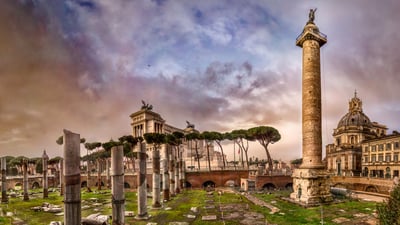 Bing wallpaper June 1, 2026. Colonna Traiana, Roma, Lazio (© Domingo Leiva/Moment/Getty Images)