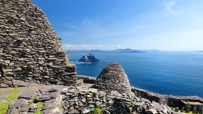 Bing wallpaper May 4, 2024. Ruins of an ancient monastery on the island of Skellig Michael, Ireland (© MNStudio/Getty Images)