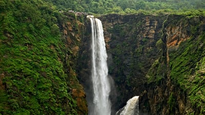 Bing wallpaper December 23, 2021. Jog Falls in Karnataka, India (© Rajesh Vijayarajan Photography/Moment Open/Getty Images)