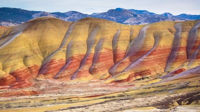 Bing wallpaper October 11, 2023. The Painted Hills in John Day Fossil Beds National Monument, Oregon (© Ben Herndon/Tandem Stills + Motion)