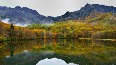 Bing wallpaper November 7, 2019. ｢鏡池｣長野, 戸隠 (© magicflute002/Getty images)