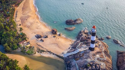 Bing wallpaper September 10, 2020. Aerial view of the lighthouse at Kaup, Karnataka (© Amith Nag Photography/Getty Images)