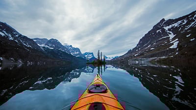 Bing wallpaper November 27, 2020. Kayaking in Glacier National Park, Montana (© Makayla Crist/Cavan)