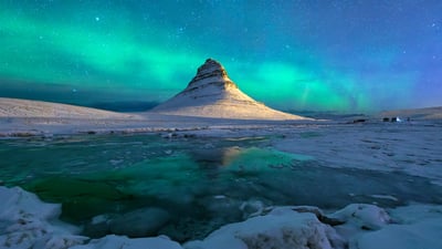 Bing wallpaper December 27, 2023. Kirkjufell, Snæfellsnes peninsula, Iceland (© Ratnakorn Piyasirisorost/Getty Images)