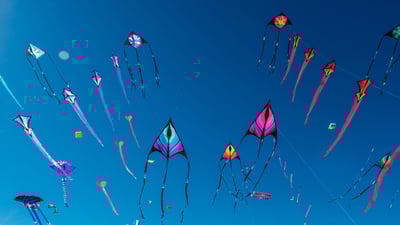 Bing wallpaper April 15, 2023. Adelaide International Kite Festival, Australia (© Andrey Moisseyev/Alamy)