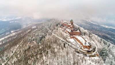 Bing wallpaper December 7, 2021. Château du Haut-Kœnigsbourg, Alsace, France (© Leonid Andronov/Shutterstock)