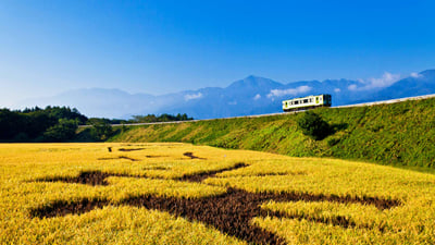 Bing wallpaper October 13, 2019. ｢秋の小海線｣山梨県, 北杜市 (© Masanori Yamanashi/SIME/eStock Photo)