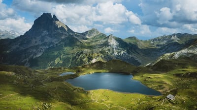 Bing wallpaper May 16, 2020. Lac d'Ayous with Midi d'Ossau mountain, France (© Eneko Aldaz/Offset by Shutterstock)