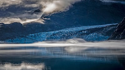 Bing wallpaper February 26, 2022. Lamplugh Glacier in Glacier Bay National Park, Alaska (© Andrew Peacock/Getty Images)