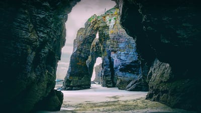 Bing wallpaper November 27, 2019. Las Catedrales beach, Galicia, Spain (© Davide Seddio/Getty Images)