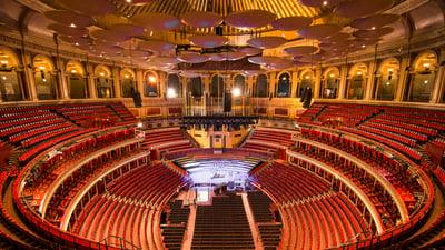Bing wallpaper September 11, 2026. Interior of the Royal Albert Hall, London (© William Barton/Shutterstock)