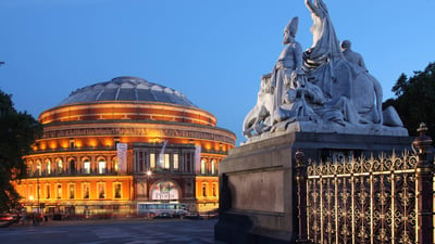 Bing wallpaper September 8, 2023. Royal Albert Hall seen from Albert Memorial in Hyde Park, London (© David Bank/Moment/Getty Images)