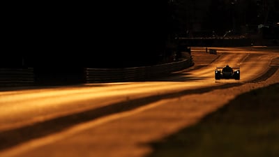 Bing wallpaper June 10, 2022. Action au lever du soleil sur le Circuit des 24h en septembre 2020 au Mans (© Photo by James Moy Photography/Getty Images)