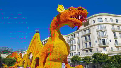 Bing wallpaper February 16, 2020. The 2019 Lemon Festival in Menton, France (© Mandoga Media/Alamy)