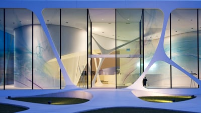 Bing wallpaper February 8, 2025. Leonardo Glass Cube, Bad Driburg, Nordrhein-Westfalen (© Nathan Willock-VIEW/Alamy Stock Foto)