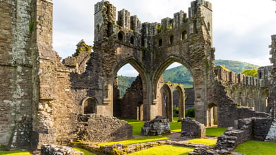 Bing wallpaper July 9, 2026. Llanthony Priory, Black Mountains area, Monmouthshire, Wales (© Chris Griffiths/Moment/Getty Images)