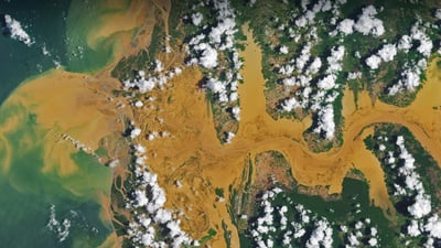 Bing wallpaper March 23, 2021. Satellite image of the Mania River in Madagascar (© NASA Earth Observatory image by Joshua Stevens, using Landsat data from the US Geological Survey)