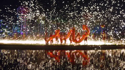 Bing wallpaper January 29, 2025. Dragon dance, Wuhan, China (© Miao Jian/Wuhan Morning Post/Visual China Group via Getty Images)