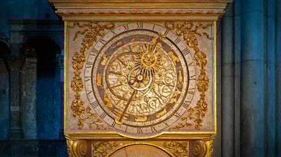 Bing wallpaper March 14, 2021. Astronomical clock, Lyon, France (© kyolshin/Alamy)