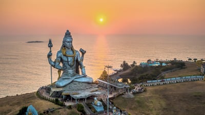 Bing wallpaper February 14, 2026. Statue of Shiva at Murudeshwara Temple, Uttara Kannada, Karnataka (© Amith Nag Photography/Moment/Getty Image)