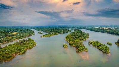 Bing wallpaper April 25, 2024. Aerial view of mangrove islands near Kundapura, Karnataka (© Amith Nag Photography/Getty Images)