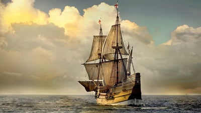 Bing wallpaper September 15, 2020. The Mayflower II replica of the original Mayflower (© Jim Curran/Adobe Stock)