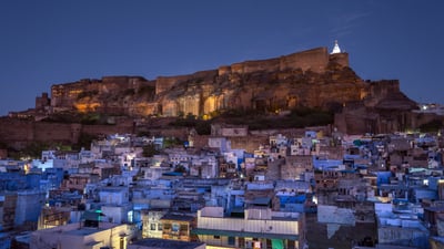 Bing wallpaper February 24, 2021. Mehrangarh Fort in Jodhpur old town (© Pratan Ounpitipong/Getty Images)