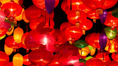 Bing wallpaper September 25, 2026. Chinese lanterns for Mid-Autumn Festival celebration (© LeeYiuTung/Getty Images)