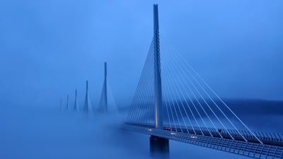 Bing wallpaper February 24, 2025. Viaduc de Millau, Aveyron, France (© Andrzej Gorzkowski Photography/Alamy Stock Photo)