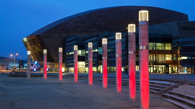 Bing wallpaper April 9, 2025. Wales Millennium Centre, Cardiff, Wales (© Billy Stock/Collection Mix/Getty Images)