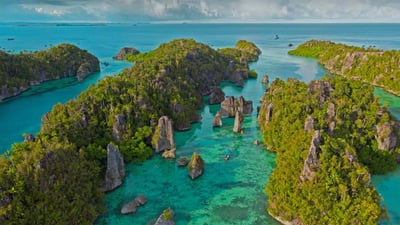 Bing wallpaper June 11, 2022. Misool Island, one of the four major islands in the Raja Ampat Islands in West Papua, Indonesia (© Elsy Saldek/Getty Images)